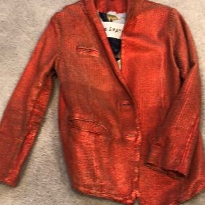 GIORGIO BRATO LASER CUT LEATHER  JACKET WITH TROPICAL LINING